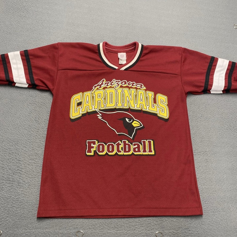 VTG Arizona Cardinals Jersey Boys Large 14-16 Red NFL Football GTS Mesh Made USA
